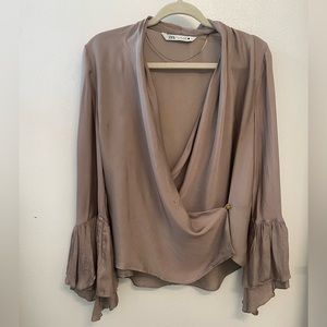 ZARA WRAP BLOUSE WITH RUFFLES